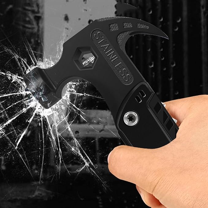 🔨12-in-1 Stainless Steel Hammer with Nylon Pouch