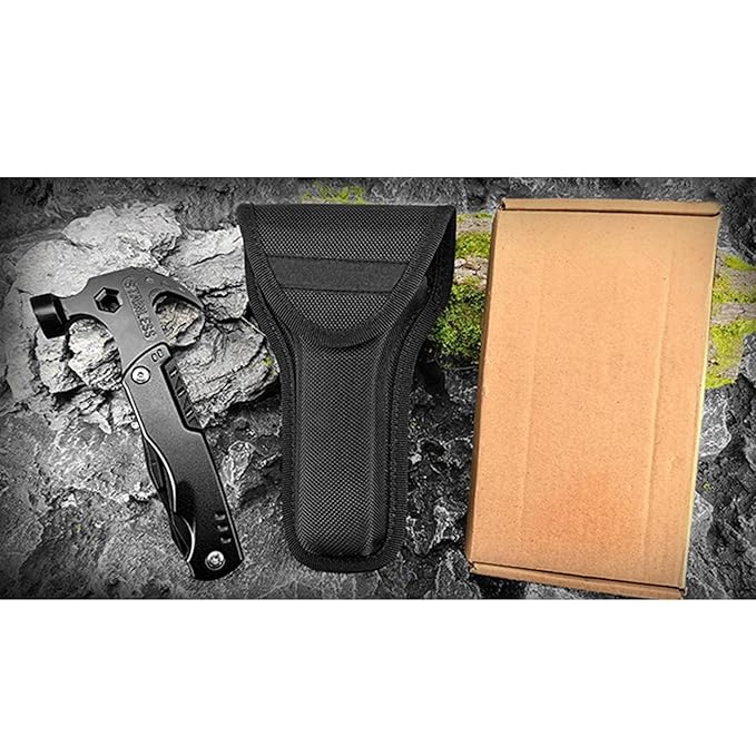 🔨12-in-1 Stainless Steel Hammer with Nylon Pouch