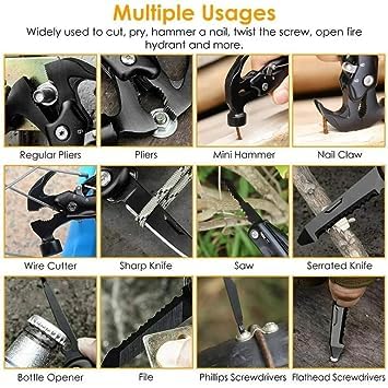 🔨12-in-1 Stainless Steel Hammer with Nylon Pouch