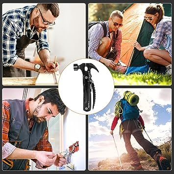 🔨12-in-1 Stainless Steel Hammer with Nylon Pouch